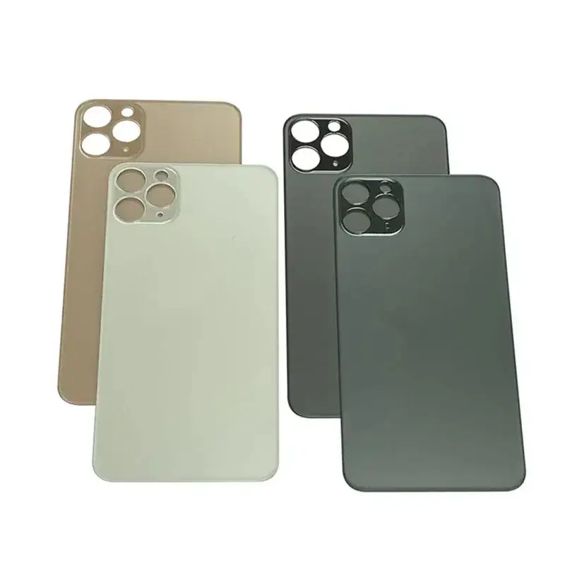 1 قطعة كبيرة واسعة هول الزجاج الخلفي آيفون 11 12 13 14 برو ماكس الغطاء الخلفي الباب الخلفي الإسكان استبدال أجزاء الغطاء الخلفي الزجاج