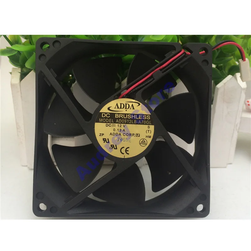 

Original ADDA 12V 0.13A 1.56W AD0912LB-A70GL 9CM 9025 Mute double ball bearing fan 36CFM 2050RPM air blower