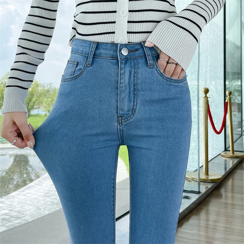 

Women Stretch Students Jeans Lady Pencil Jeans Slim Skinny Vintage Pants Girls Slim Fit Leggings Straight Leg Cheap Trousers