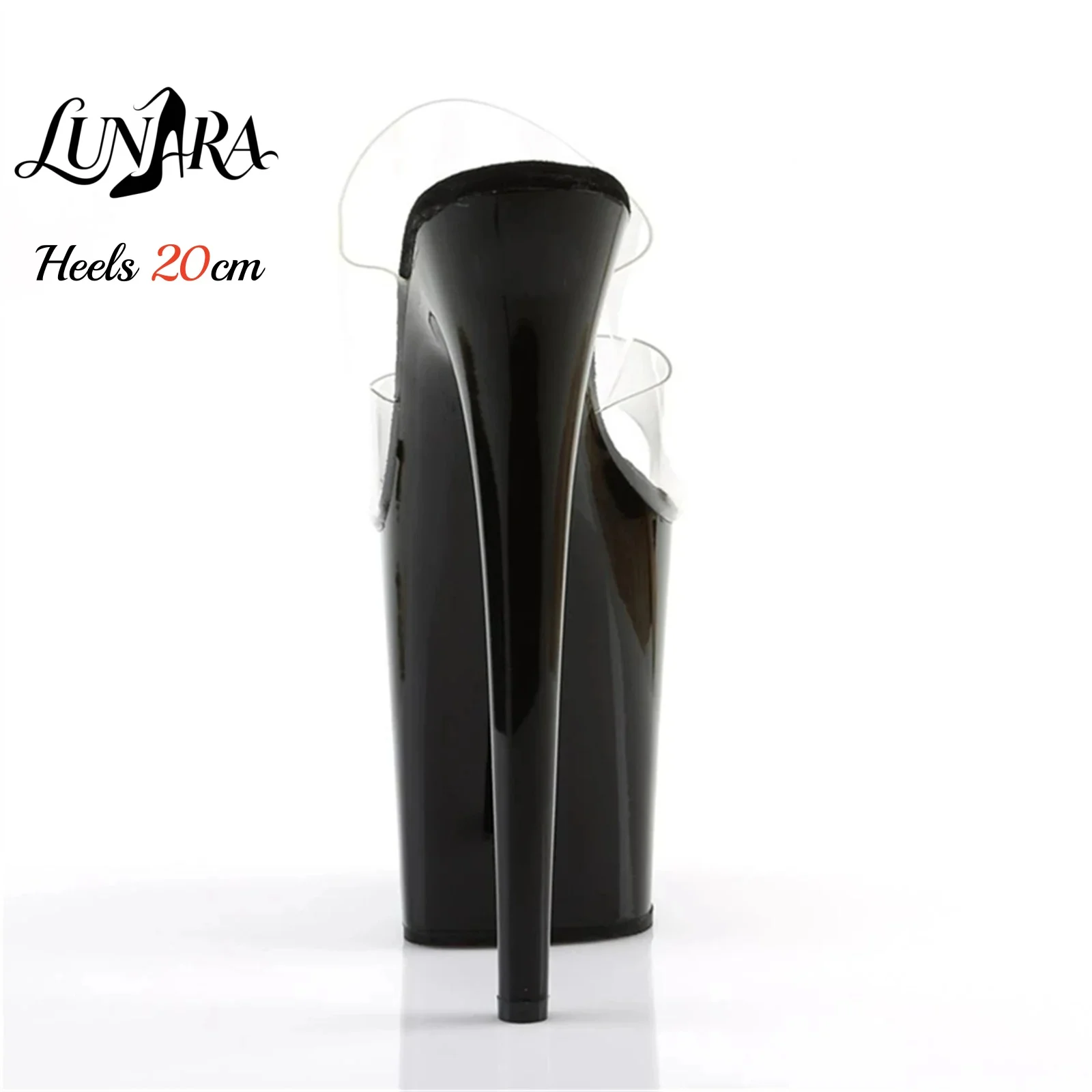 20cm Clear PVC Strappy Ultra High Platform High Heel Slide Sandals Open Toe Sexy Nightclub Runway Party Stage Performance Shoes view 4