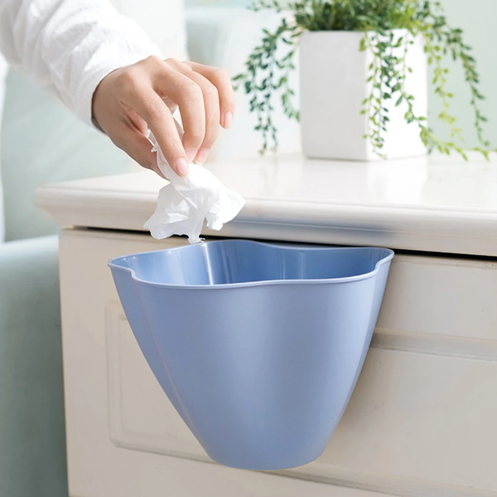

Hanging Kitchen Bedroom Dust Trash Bin Car Use Dust Bin Organizer Holder Nordic Garbage Hanging Trash Can Can Blue