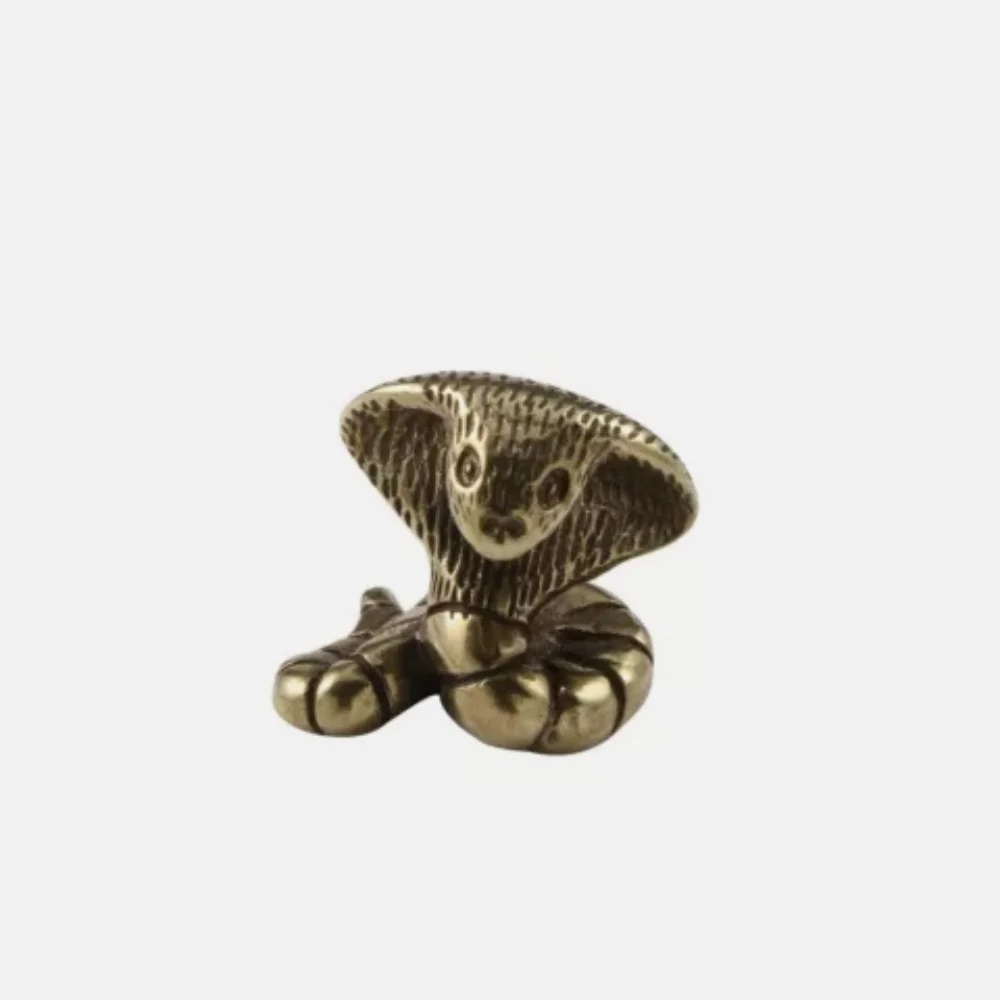 Solid Brass Stupid Cute Snake Figurine Small Statue Home Ornament Collectibles