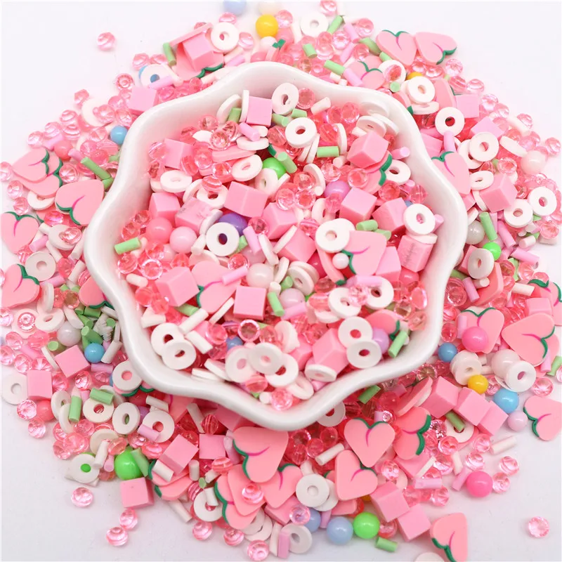 10g Fruit Flowers Soft Clay Slices Polymer Clay Plastic Klei Mud Hot Clay Sprinkles for DIY Crafts Making Nail Art Decoration