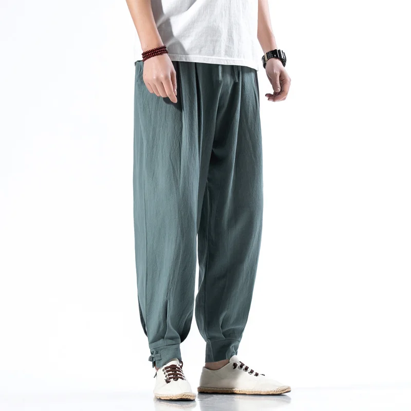 

2022 Chinese style spring Pants Large Size lantern pants men's casual pants men's loose Harlan pants small leg pants