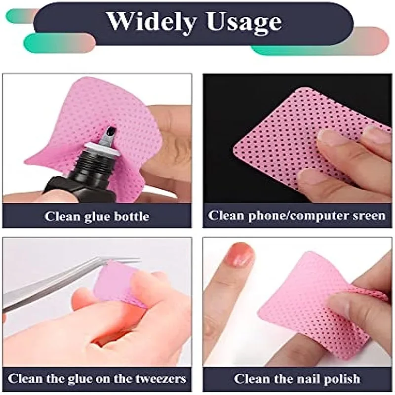 400pcs Non-woven Fabric Wiping Eye Black Removing Tools Glue Wiping Cloth, Glue and Nail Polish Bottle Wholesale of Makeup Tools