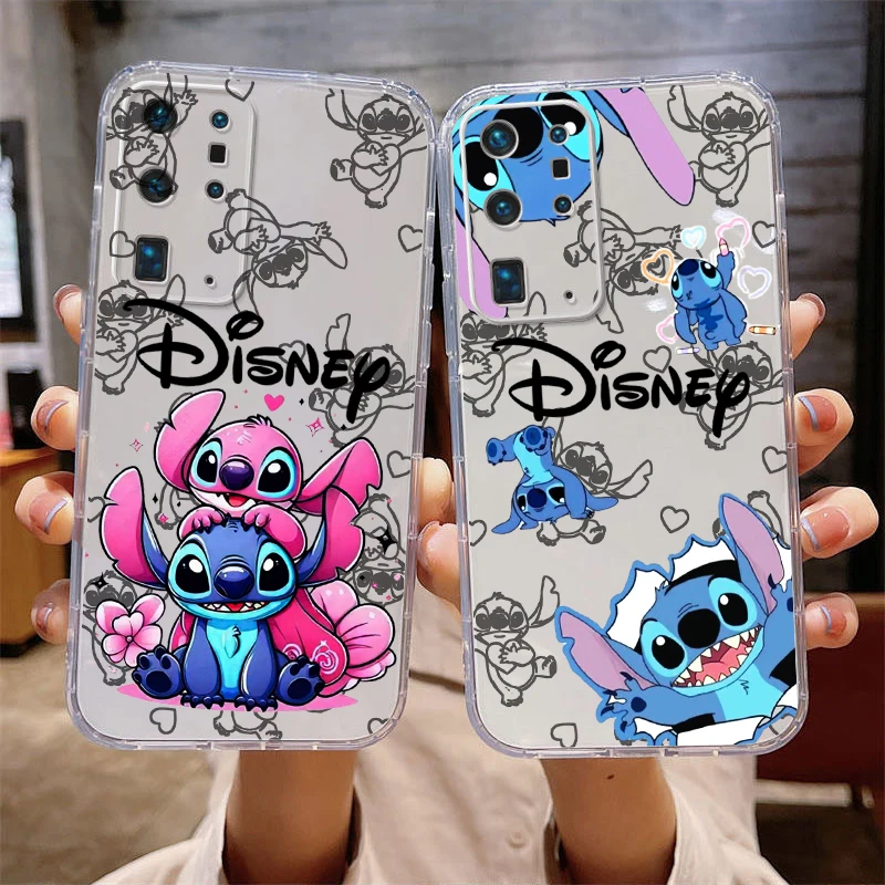 Cute Stitch Bady Disney Phone Case For Huawei P50 P50E P40 P30 P20 PRO LITE 5G P Smart Z S 2021 Soft Liquid Silicone Cover