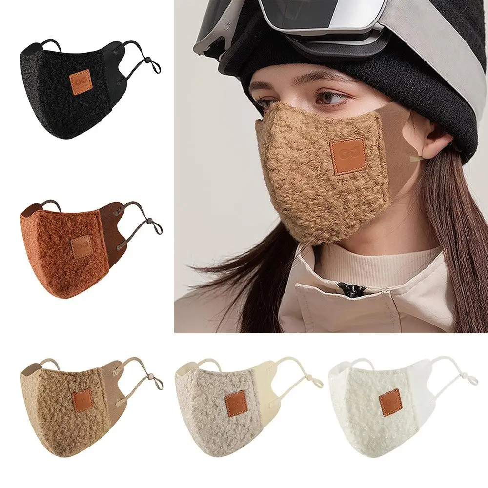 Soft Windproof Winter Fleece Face Mask Storage Heat Warm Cold-Resistant Masks Outdoor Slimming Face Mask