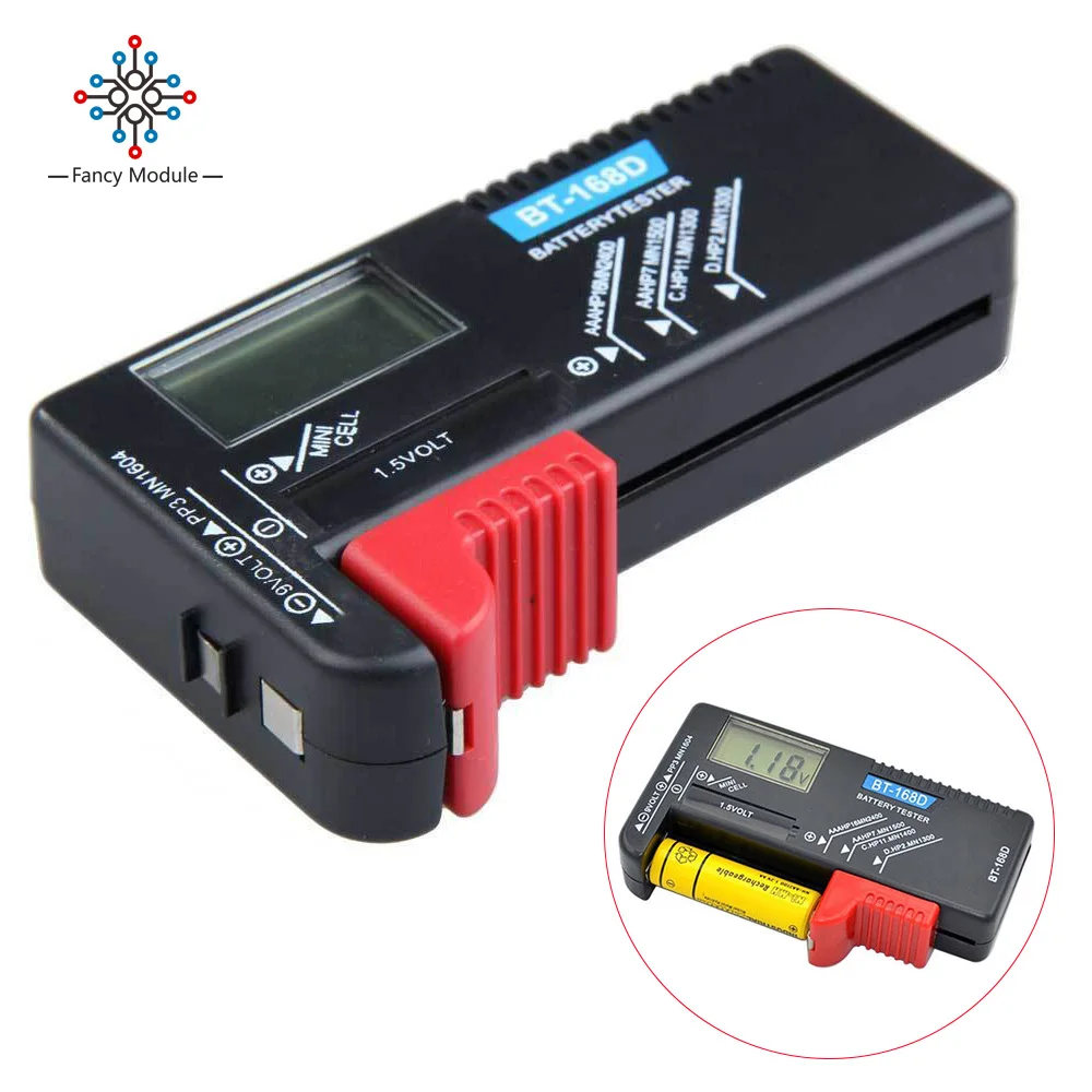 

BT-168 LCD Digital Battery Capacity Tester for AAA AA PP3 6F229V Batteries 1.5/9V Volt Test Universal Power Supply Meter Checker
