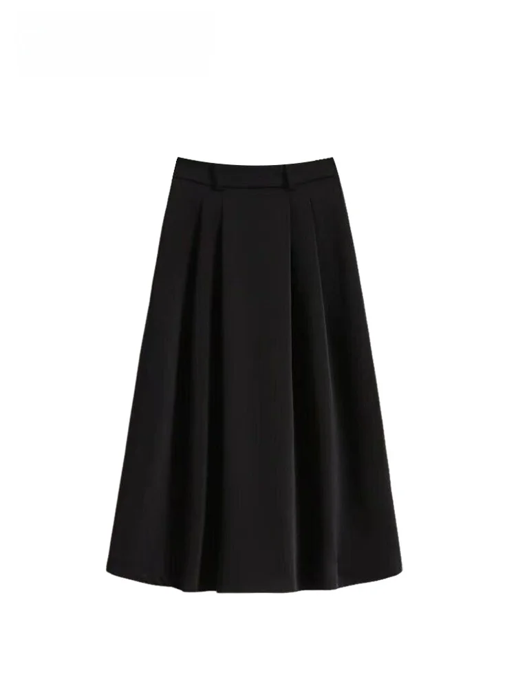 

High Waist A-Line Skirt for plus Size Women Early Spring New Sle College Sle Versatile Age-Defng Skirt
