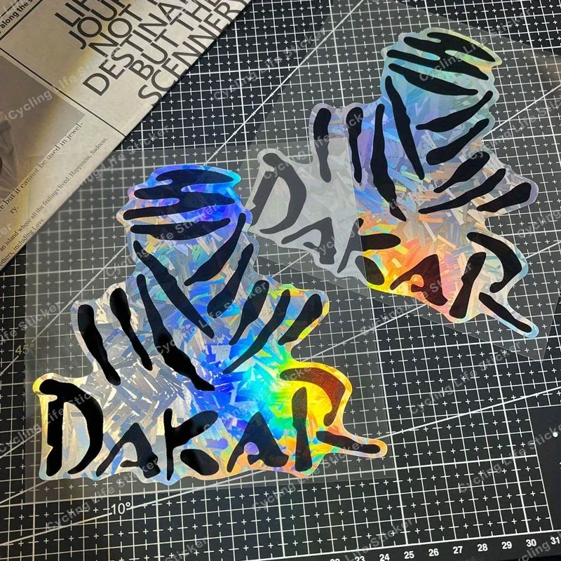 قطعة واحدة من ملصقات Dakar Hologram العصرية - ديكور مروحة من الفينيل المقاوم للماء لخزائن الثلاجات وبضائع الرالي #6