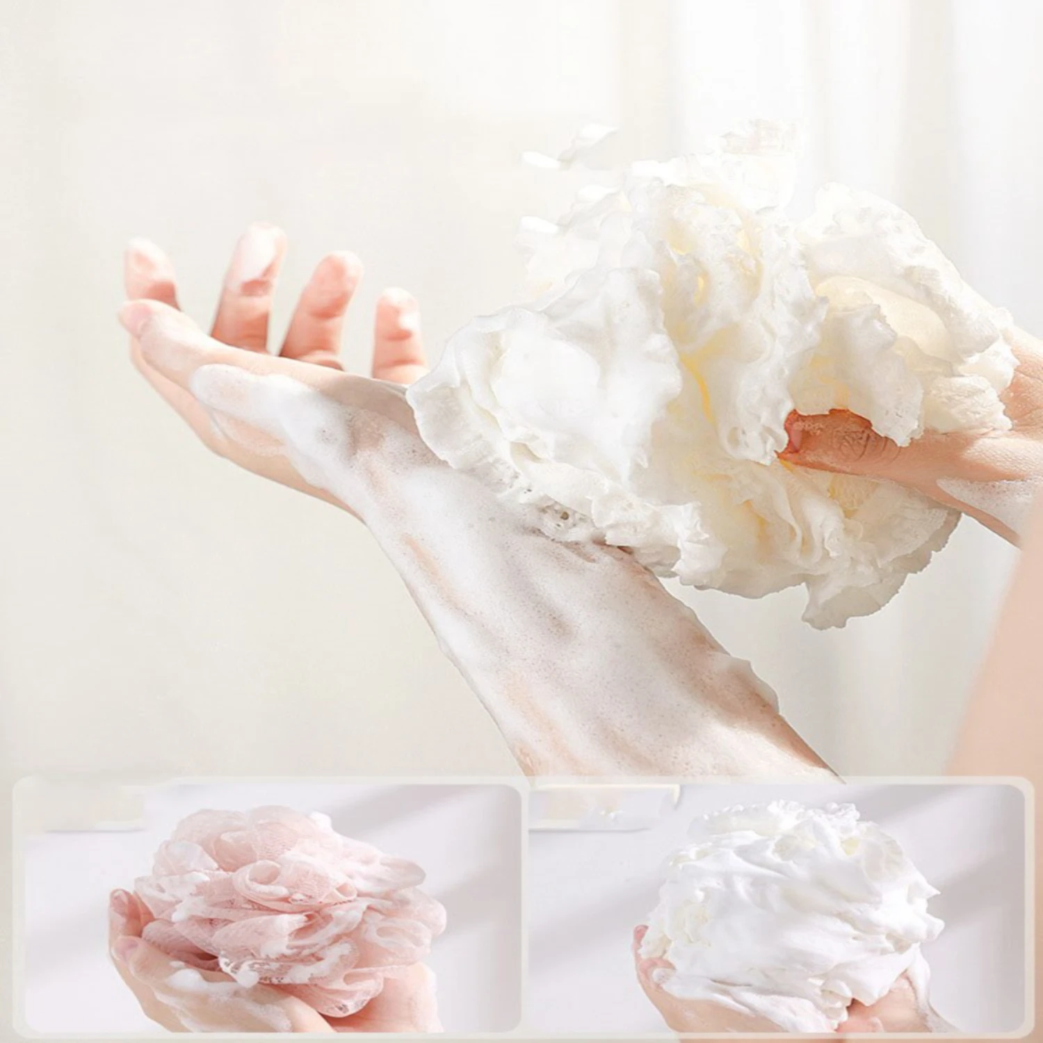 1PCSHigh Grade Large Shower Ball, Non Loose Shower Flower Ball, Cute Rubbing Bath, Foaming Bath Towel  WOMEN'S Shower Flowers