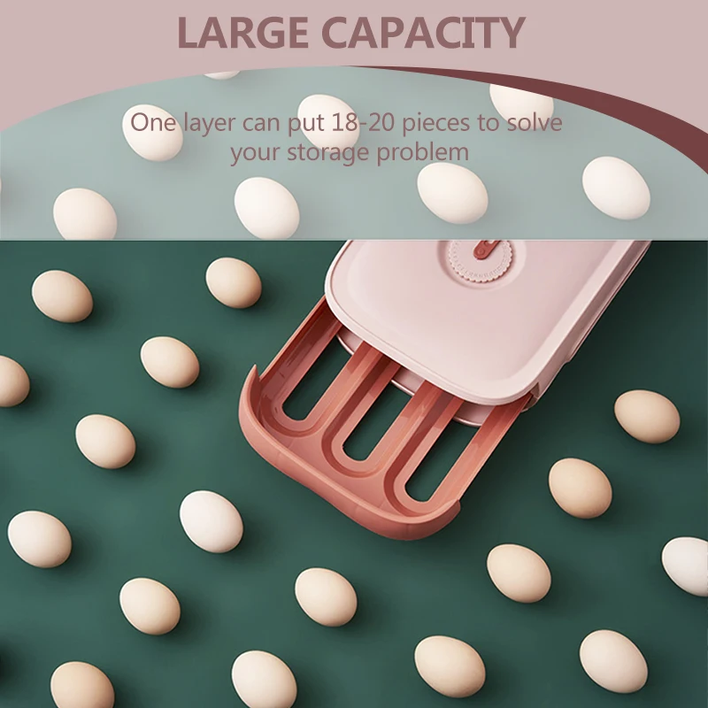 Drawer Type Refrigerator Egg Storage Organizer Egg Holder for Fridger 2-Layer Drawer Type Stackable Storage Bins Food Storage