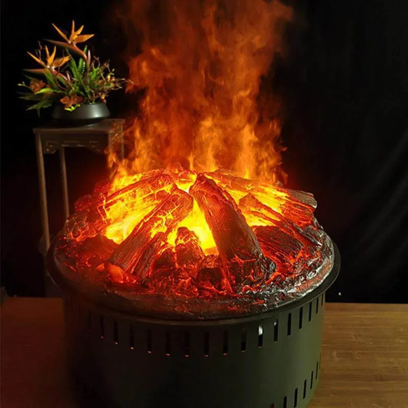 False flame 3d atomizing fireplace humidifier
