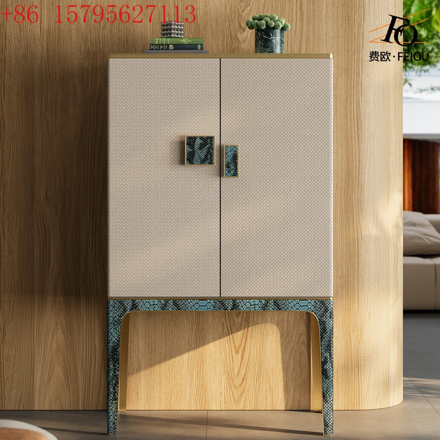 Premium light luxury wine cabinet, dining side cabinet, chest cabinet, vertical , Italian luxury house, bedroom