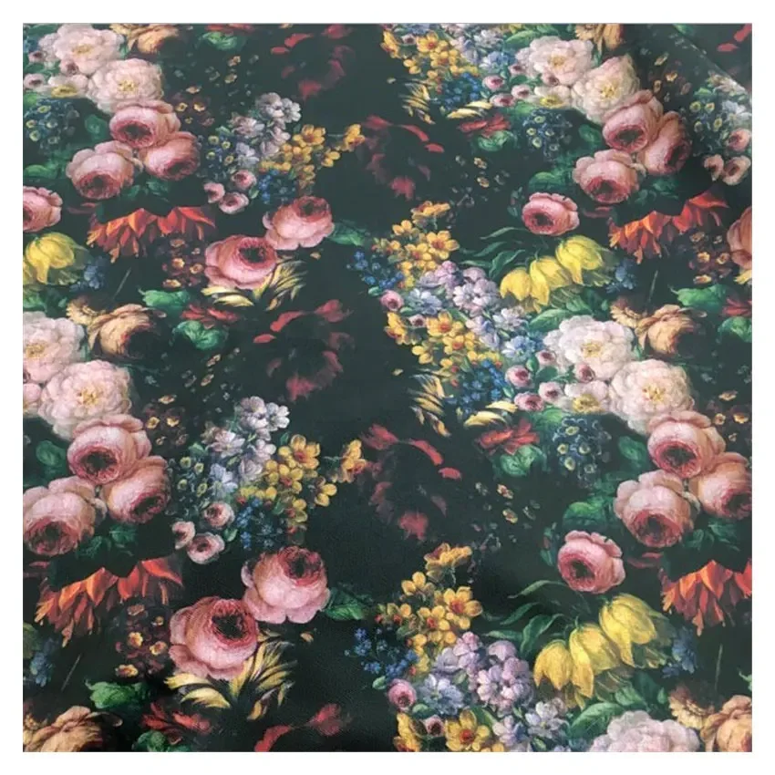 

Модный синтетический ПВХ материал из искусственной кожи с масляной розой и принтом