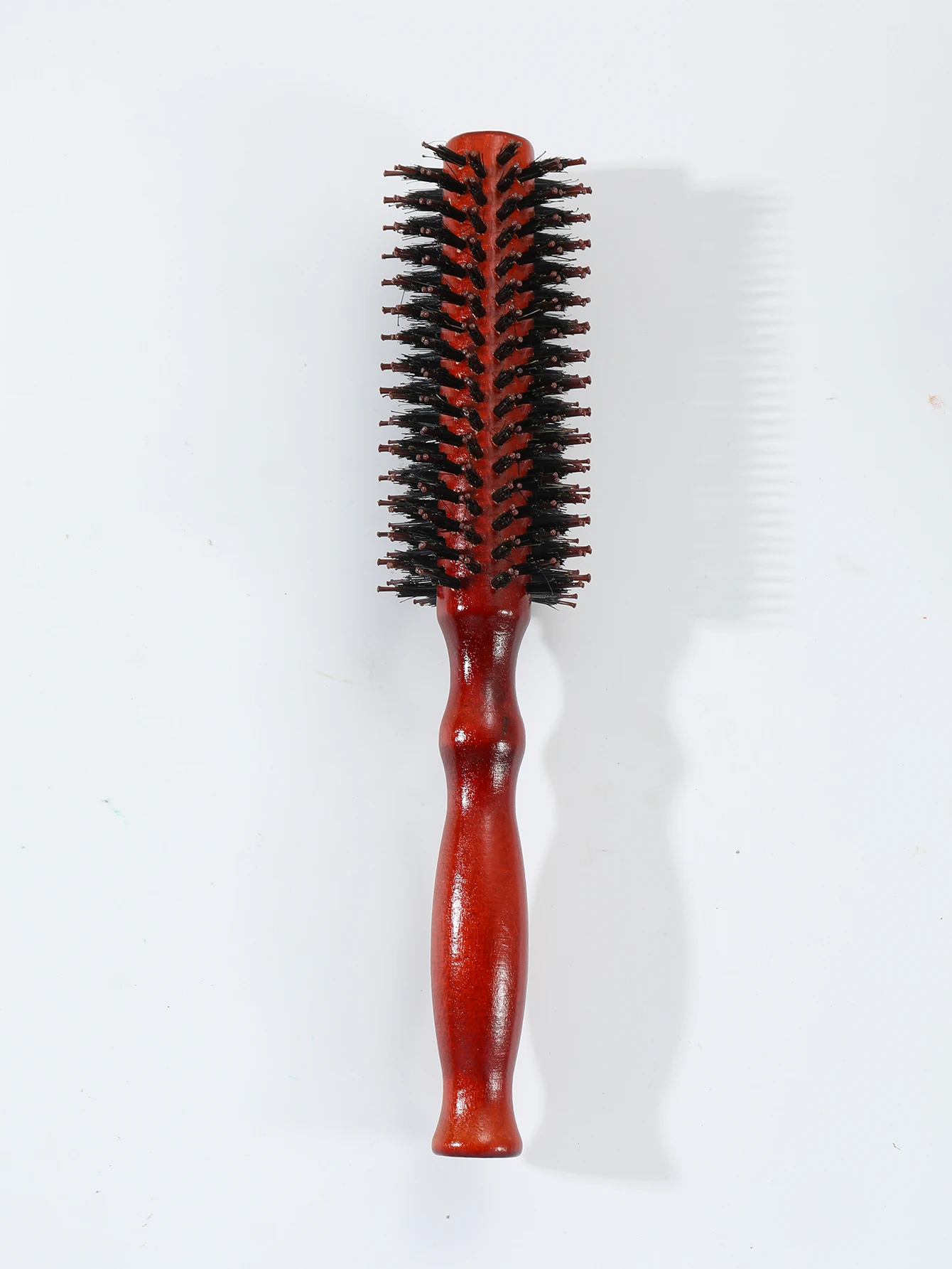 1 piece of wooden handle round roll brush straight diagonal comb bristle round bucket curly hair brush hair styling tool