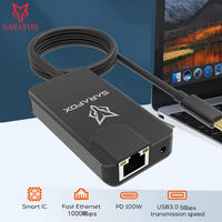 Sarafox 5In1 USB-C Hub Type C to RJ45 With 3.5mm Audio and PD3.0 Adapter USB For Phone Tablet