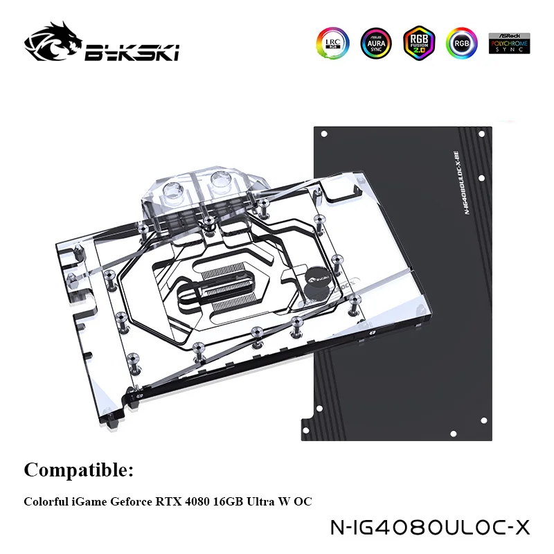 Bykski Water Cooler For Colorful iGame Geforce RTX 4080 16GB Ultra W OC Graphics Card Cooling Block,Full Cover,N-IG4080ULOC-X