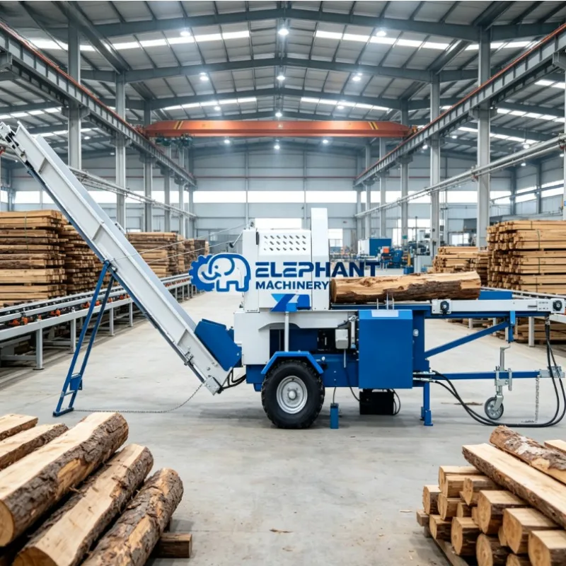 15T Petrol Portable Wood Processor Combination Fire Wood Processing Machine Wood Cutting Machine Hydraulic Log Splitter