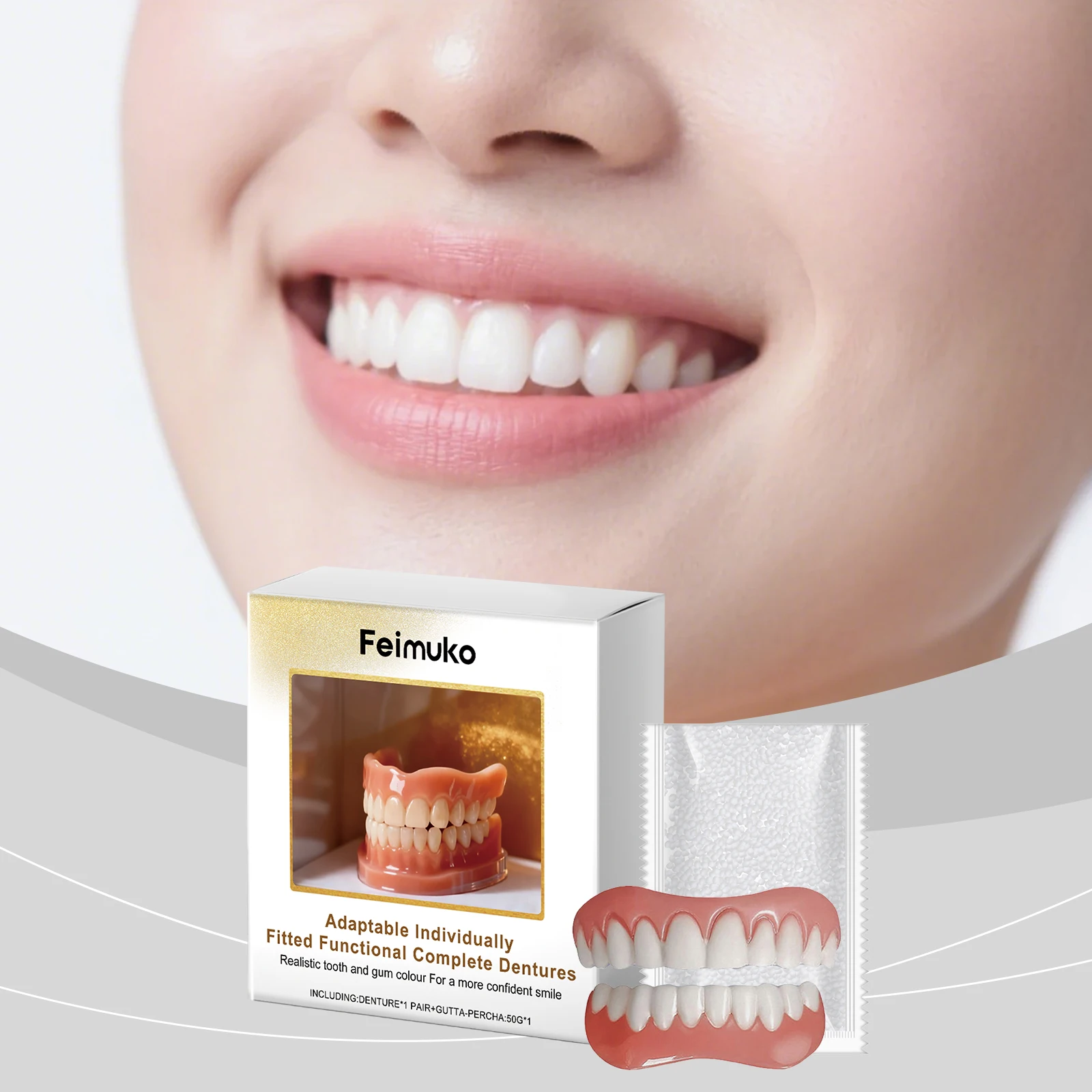 

Premium Denture Cosmetic Kit - Boost Smile Beauty, Skin-Friendly Material Confident Smile for Any Occasion