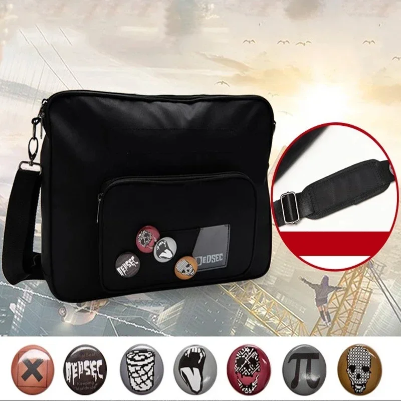 Watch Dogs 2 Marcus Holloway Cosplay Crossbody Bag Adult Unisex Watch Dog Cos Costume Bags Accessories Metal Thunderball Pendant