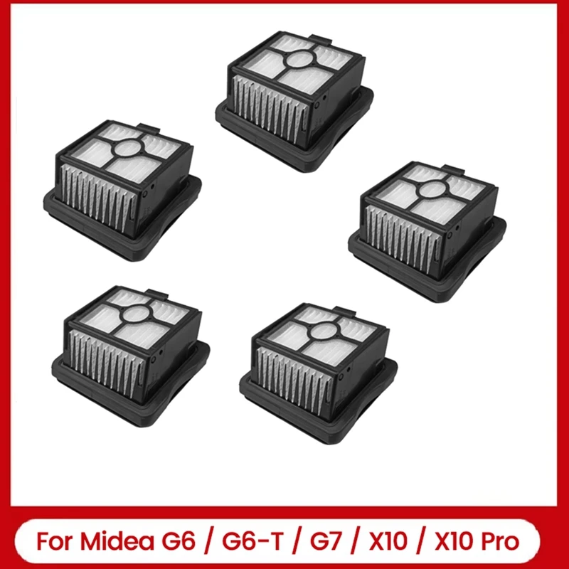 A15Q-5PCS Hepa Filter For Midea G6 / G6-T / G7 / X10 / X10 Pro Floor Scrubber Replacement Spare Parts Washable Filters