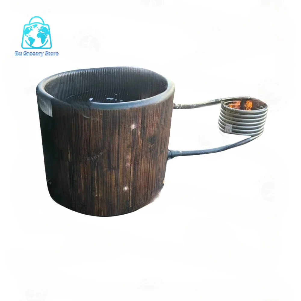 Portable Wood Fire Hot Tub Inflatable Stainless Steel with Coil for Camping Outdoor Sports And Rehabilitation