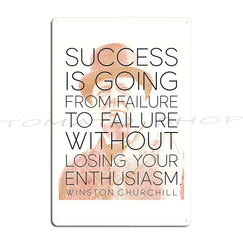 Winston Churchill Quotes Metal Plaque Poster Wall Mural Wall Mural Decoration Garage Decoration Designing  Tin Sign Poster