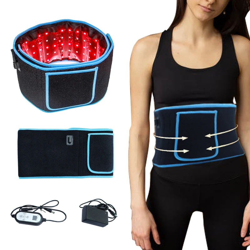 940nm 850nm Infrared Light Therapy Heating Belt for Back Pain Heated and Massage Lumbar Belt 660nm Red Light Therapy Device