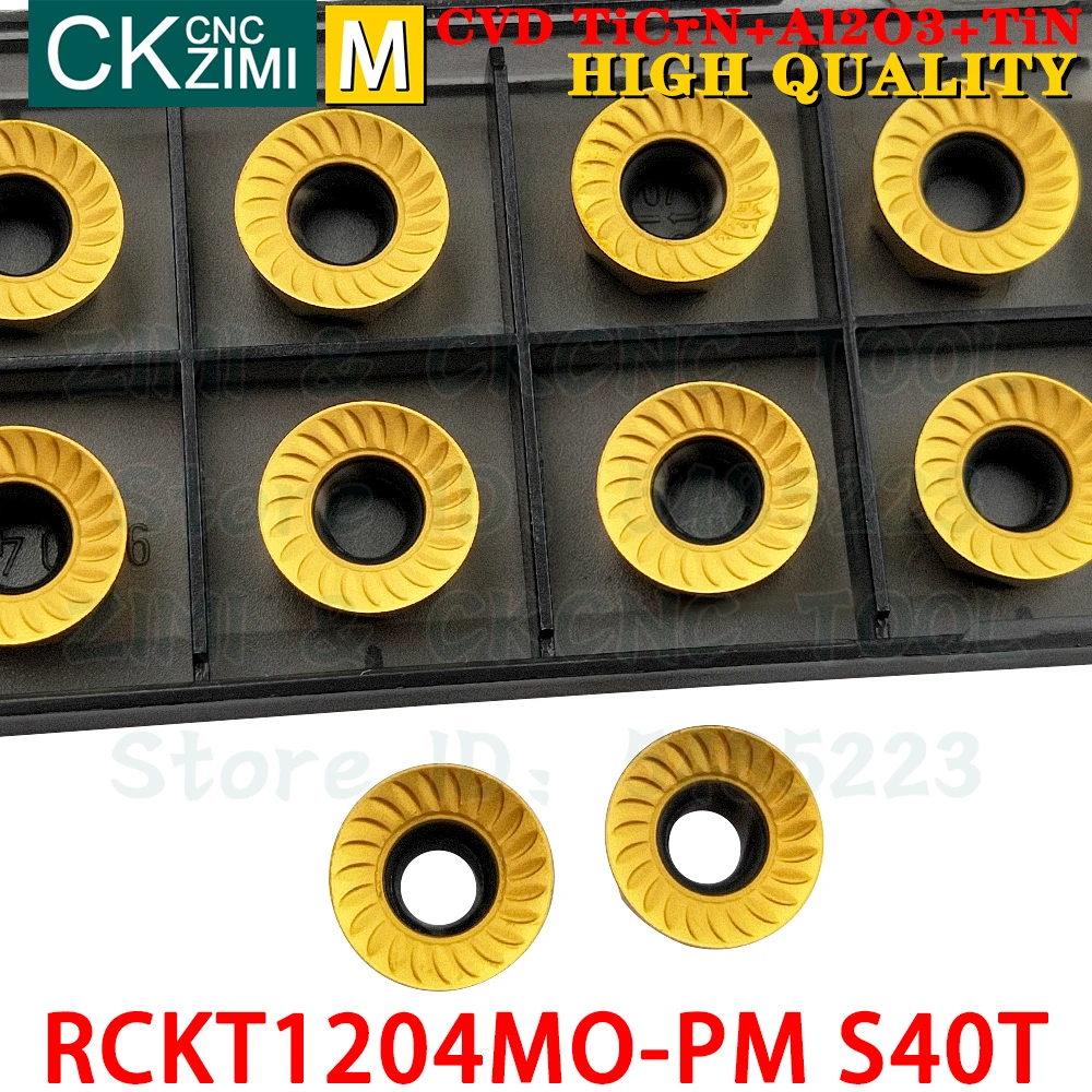 RCKT1204MO-PM S40T RCKT 1204 MO PM S40T カーバイドインサート正面フライス盤フライス盤フライス盤工具CNCステンレス鋼用金属旋盤工具