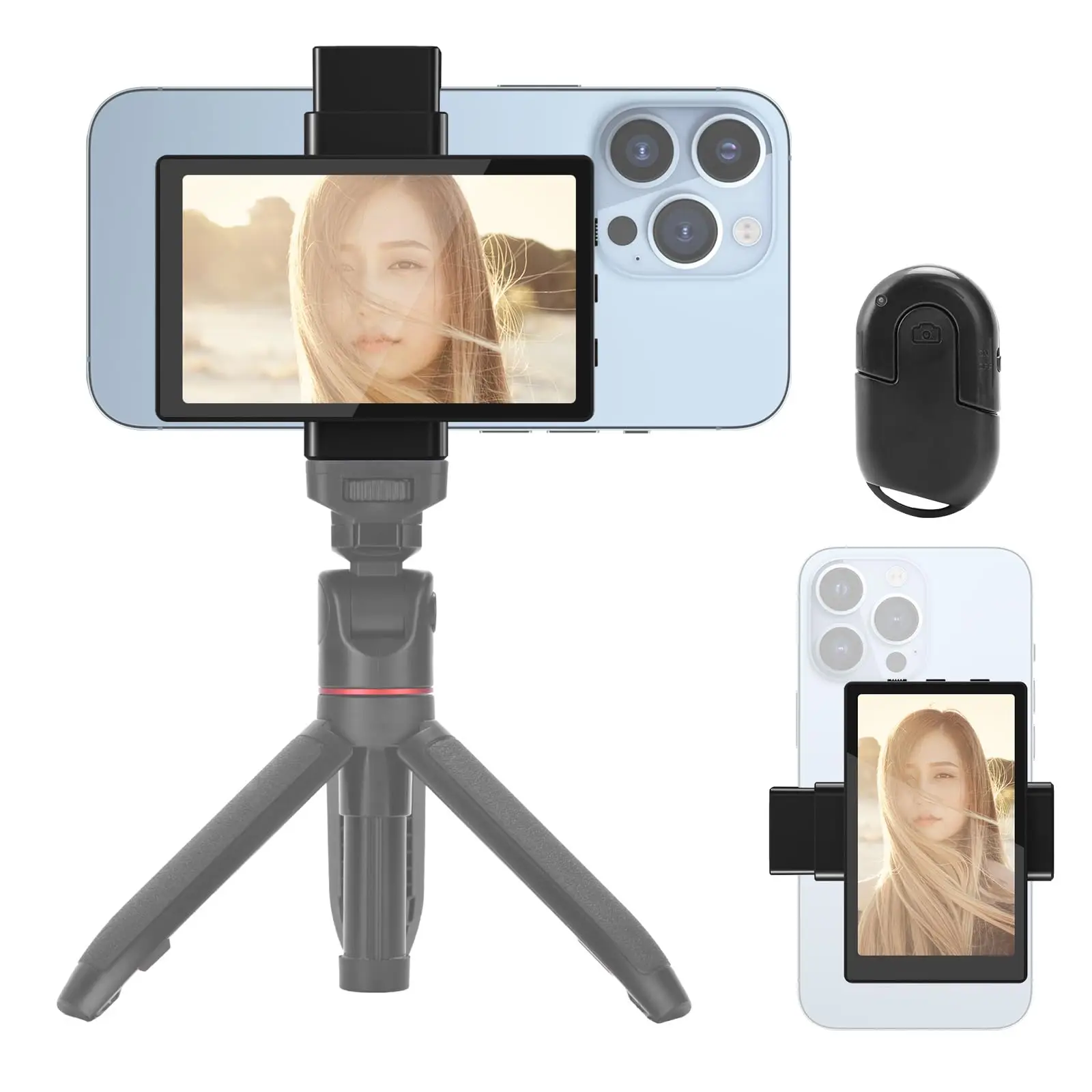 KingMa Monitor Screen using phone rear camera for Selfie Vlog Live Stream TikTok Compatible with iPhone