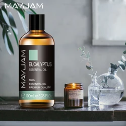 MAYJAM-aceite esencial de eucalipto para hacer velas, ambientador artesanal, menta, vainilla, lavanda, Sándalo, bergamota, Aroma de árbol de té, 100ml