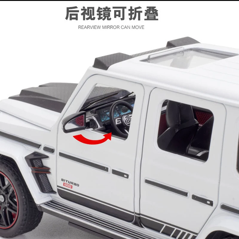 1:24 Mercedes Benz BRABUS G800 High Simulation Diecast Metal Alloy Model car Sound Light Pull Back Collection Toy Gift