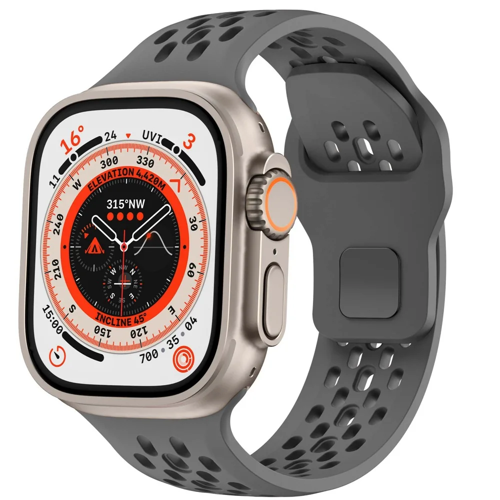 Atmungsaktives Silikonarmband für Apple Watch 49mm 46mm 45mm 44mm 42 41mm Sportarmband iWatch Ultra 12 11 10 9 8 7 6 SE3 Gürtel – Detail 26