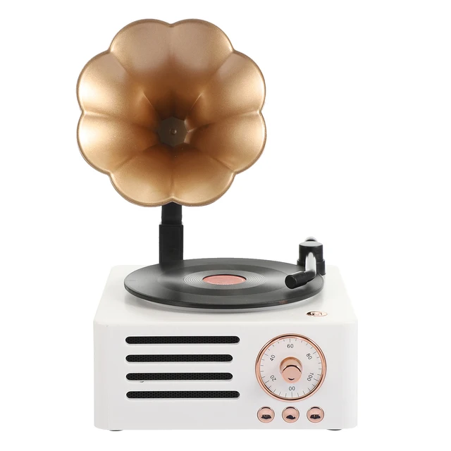 T15 Wireless Bluetooth Speaker Retro Vintage Gramophone Soundbar Shape Portable USB Interface Card Home Office Loudspeaker