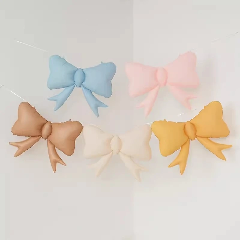 1PC Bowknot Balloon Foil Matte Bow Baby Girl Birthday Party Decora Kids Event Baby Shower 100 Days Photo Props Anniversary