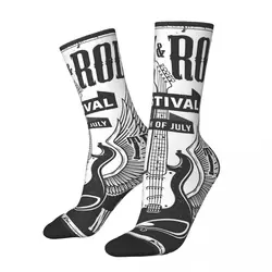 Hip Hop Retro Skull Rock Roll Festival Stay True Crazy Men's Socks Music Street Style Printed Funny Happy Crew Sock Boys Gift