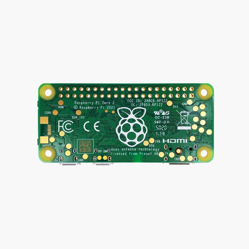 Raspberry Pi Zero 2 Вт 1 ГГц четырехъядерный 64-разрядный Arm Cortex-A53 ЦП 512 Мб SDRAM Bluetooth BLE & WiFi Pi 0 2 Вт с контактным разъемом