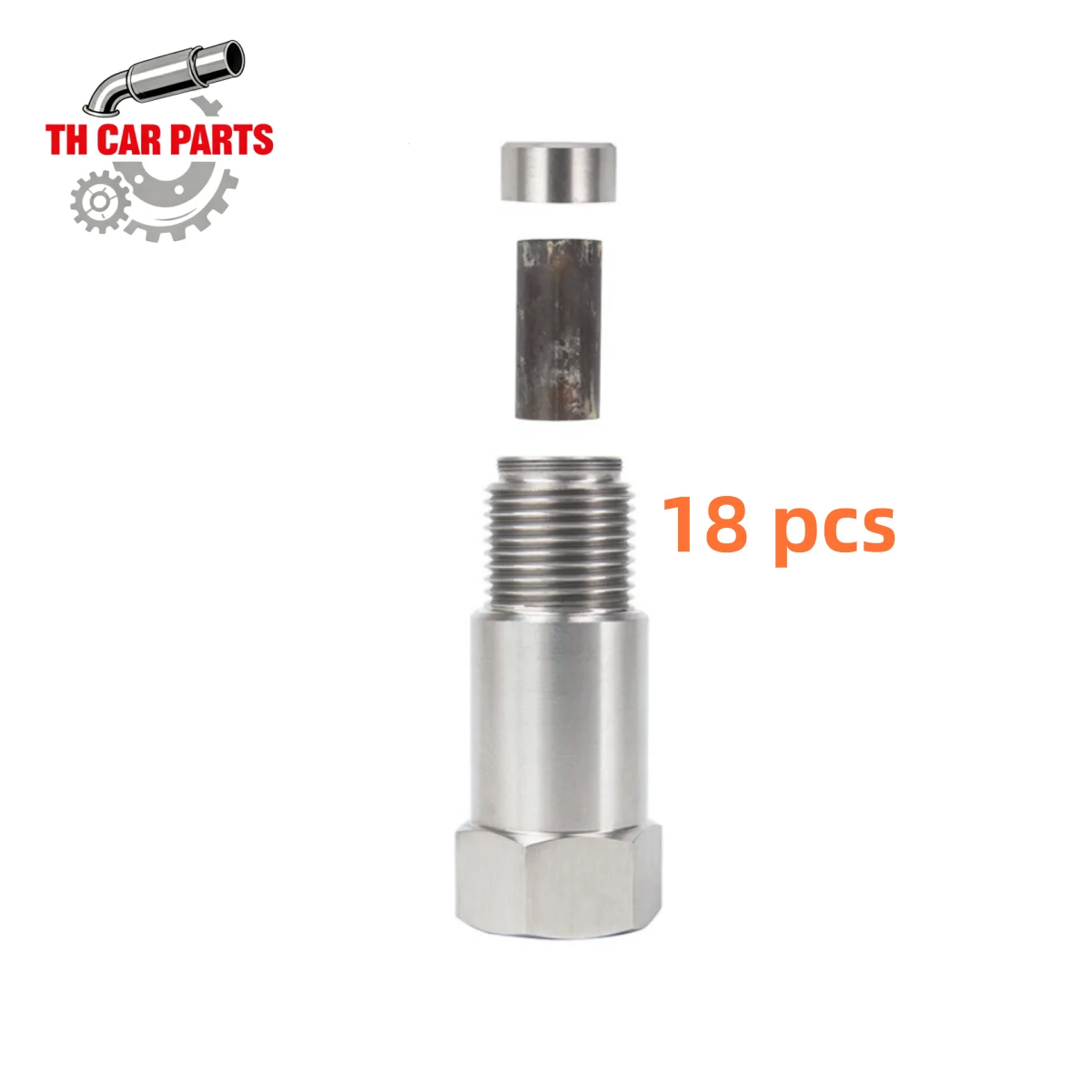 18 pcs Universal Stainless Steel M18*1.5 60MM Straight Mini Catalyst O2 Sensor Oxygen Sensor with Mini Catalytic Converter