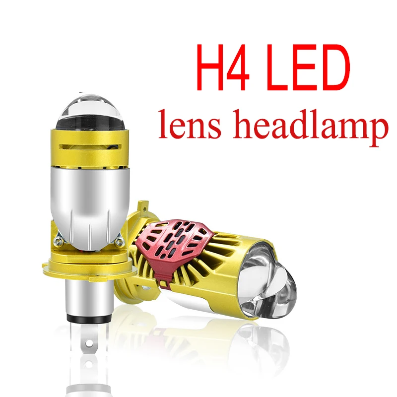 new H4 dual lens LED headlamp directly plugged in bright automobile motorcycle spotlight Integrated lens LED headlamp