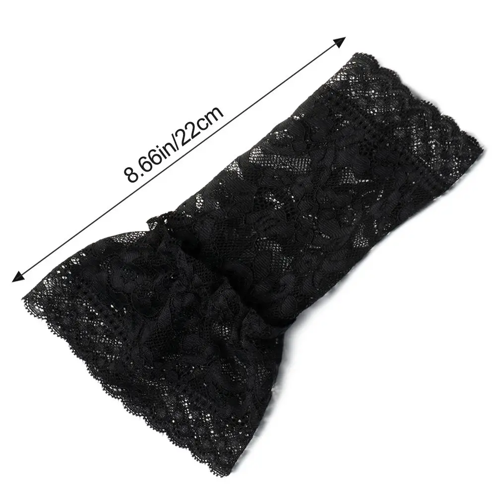 1Pair Sun Protection Sweater Decorative Gloves Scar Cover Fake Sleeve Lace Cuffs Detachable Sleeve Cuffs Ruffles Elbow Sleeve