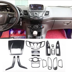For Ford Fiesta 2009 2010 2011 2012 2013 ABS carbon fiber Interior Accessories Gear Windows Control Panel Center AC Panel Cover