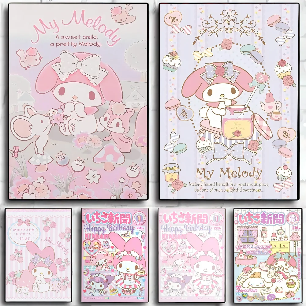 Classic Anime My M-Melody Cute S-sanrio Poster Wall Art Home Decor Room Decor Digital Painting Living Room Restaurant Kitchen Ar