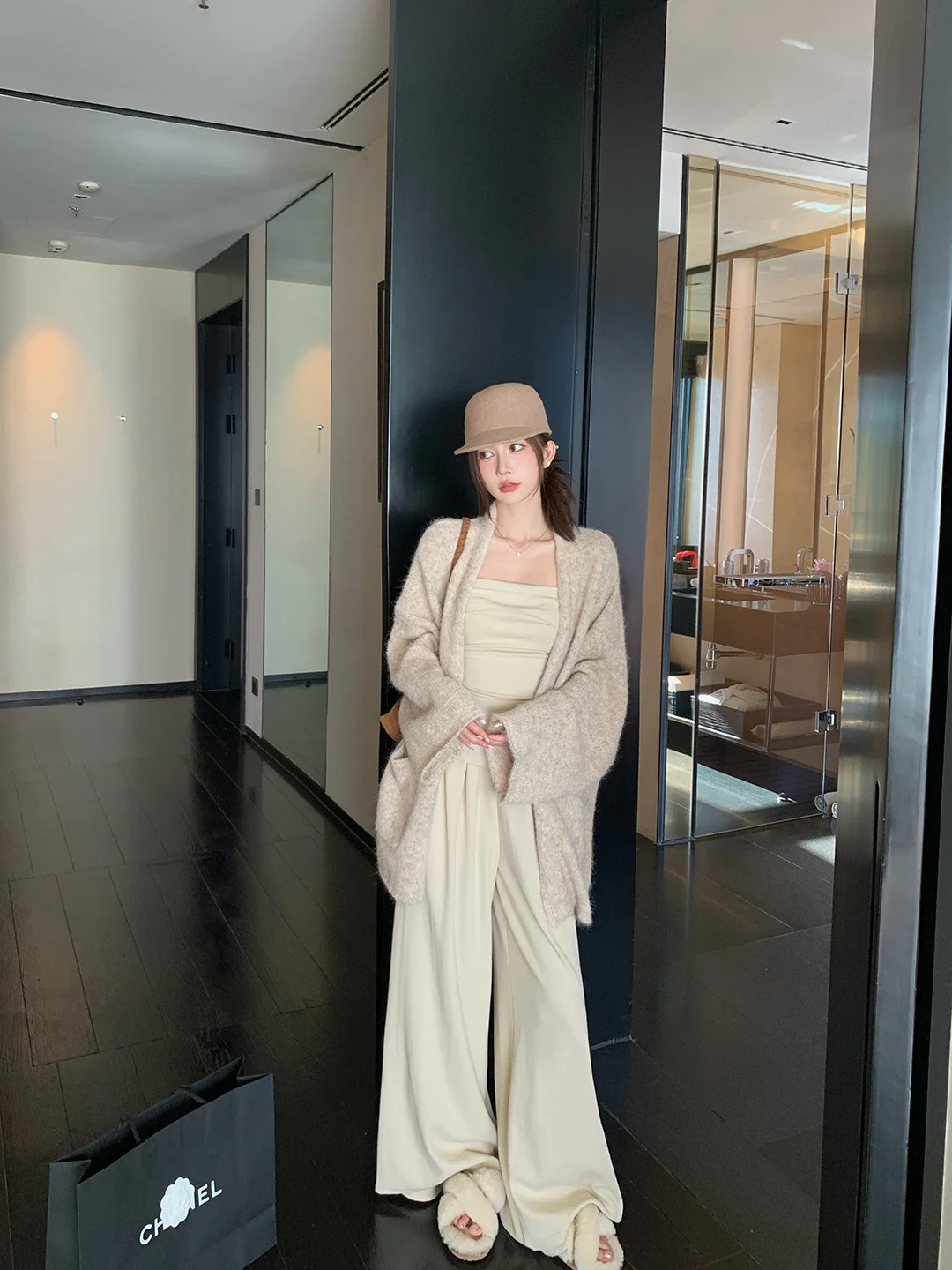 

Chen DaYu женский осенне-зимний вязаный свитер пальто свободный длинный V-Ne Sve длинный тонкий кардиган удобный модный