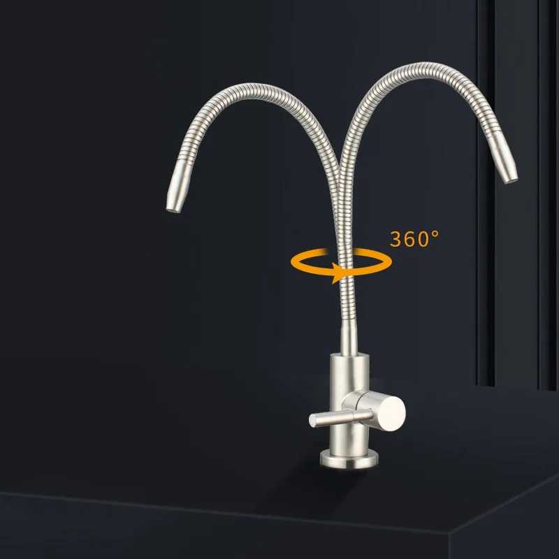 1/4" Kitchen Water Filter Tap Flexible Drinking Tap Water Purifier Faucet  304 Stainless Steel Kitchen Faucet