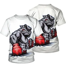 3D baskı T Shirt erkek kadın moda Streetwear o-boyun kısa kollu T gömlek Harajuku çocuk Boys Tees Tops 2022 hayvan boks köpekler