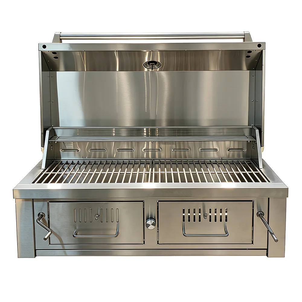 High-end Premium Luxury Modern Built-in 304 Stainless Steel Touch Control Smokeless Outdoor Kitchen Garden Party Charcoal BBQ