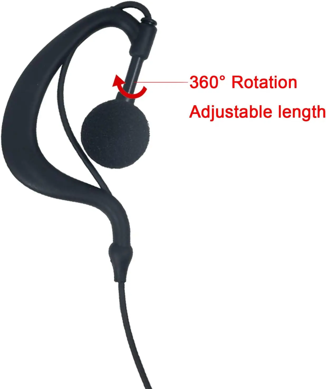 XPR7550e arpiece Headset with Mic PTT for Motorola XPR7350e APX8000 APX6000 Xpr7550e Walkie Talkie Black view 5