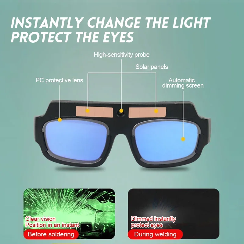 Anti-glare Automatic Darkening Dimming Welding Glasses Set Argon Arc Welding Glasses Welder Eye Protection Goggles Tools