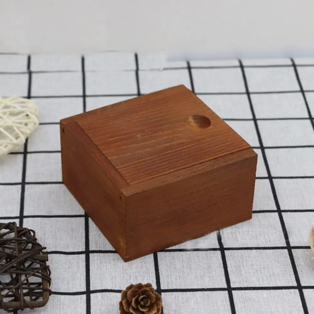 Jewelry Case Unfinished Card Keeper Wooden Box Storage Box with Slide Top Beads Container Jewelry Organizer Case Home Decoration